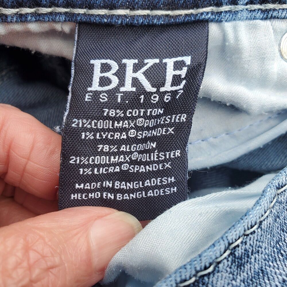 BKE Buckle Jeans Mens 27x32 Blue Aiden Denim Pants Faded Washed Out Stretch - Picture 6 of 11